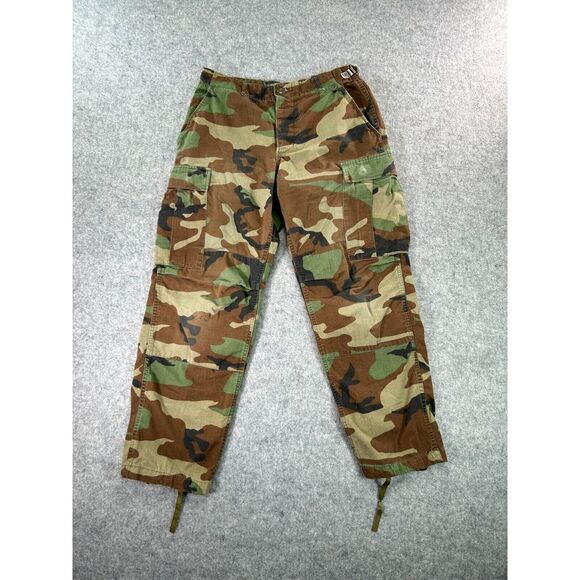 US Military Cargo Pants Woodland Camo M81‎ Vintage Mens Small  Extra Short Work - Picture 1 of 12